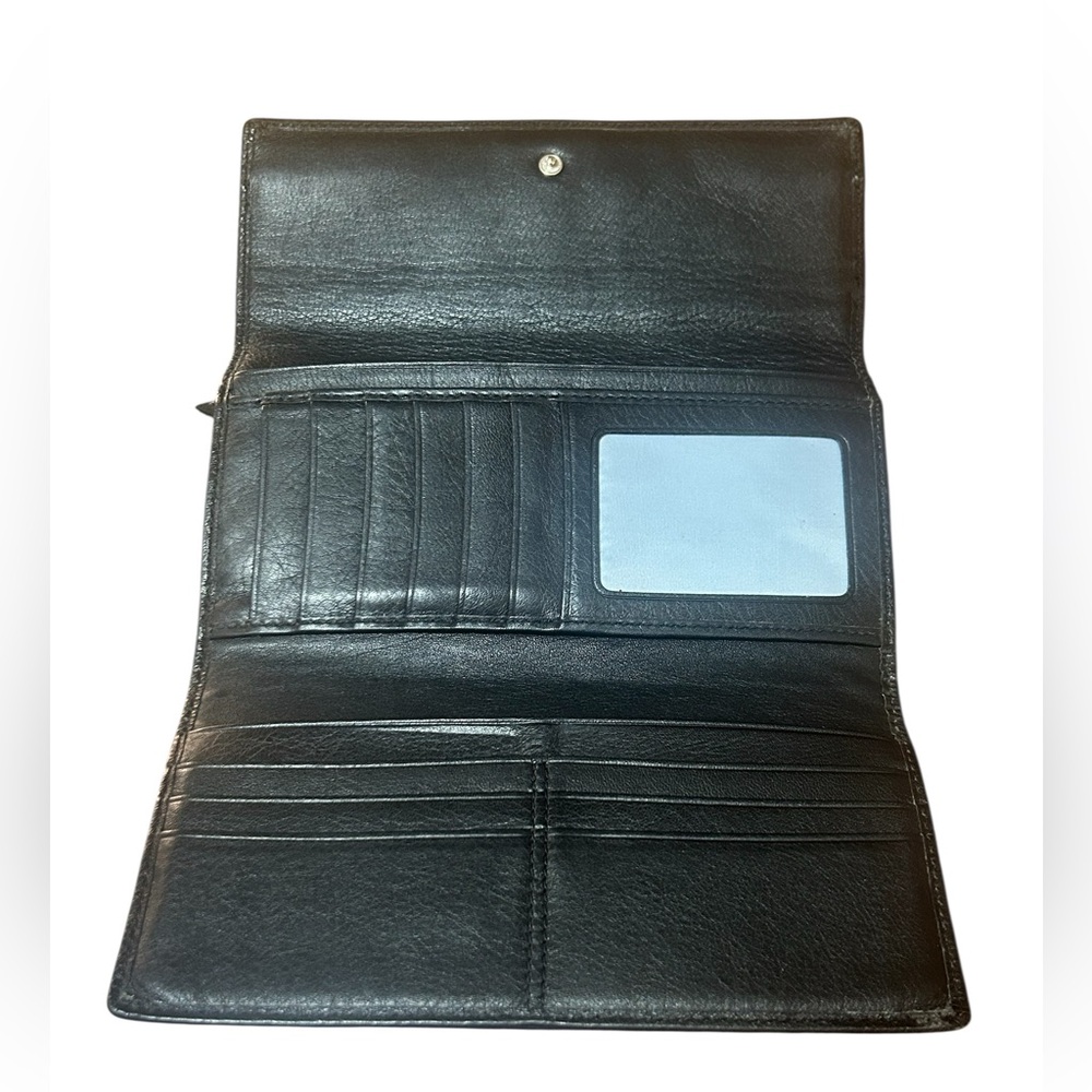 Coach SoHo Pleated Black Leather Clutch Wallet - Picture 3 of 9